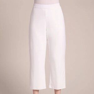 SYMPLI LUX PONTE PULL-ON NU WIDE LEG CROP WHITE PANT Size 16